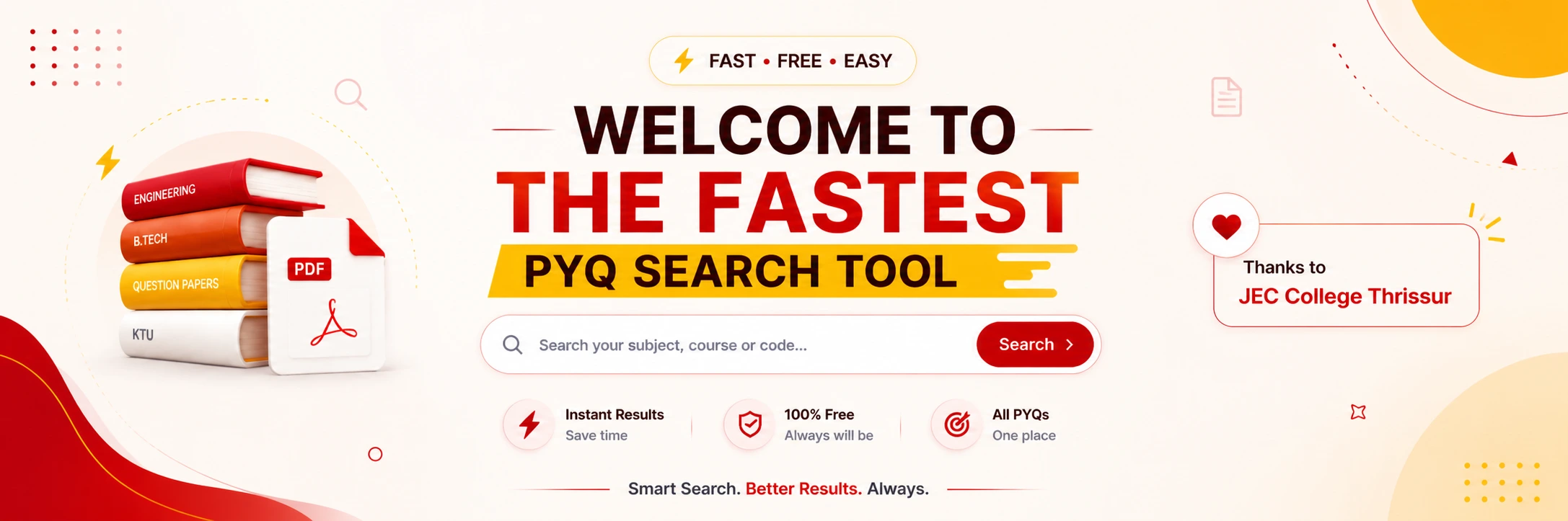 KTU PYQ Search Tool Banner